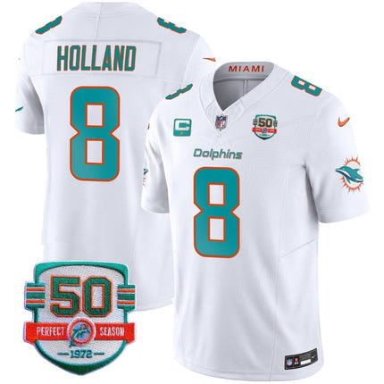 Men's Dolphins 50th 1972 Perfect Season Patch Vapor Jersey - All Stitched MIA_KDZ - KINDOZY