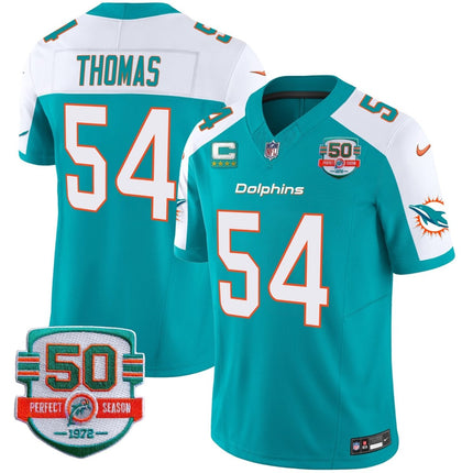 Men's Dolphins 50th 1972 Perfect Season Patch Vapor Jersey - All Stitched MIA_KDZ - KINDOZY