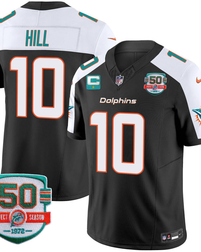 Men's Dolphins 50th 1972 Perfect Season Patch Vapor Jersey - All Stitched MIA_KDZ - KINDOZY