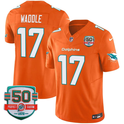 Men's Dolphins 50th 1972 Perfect Season Patch Vapor Jersey - All Stitched MIA_KDZ - KINDOZY