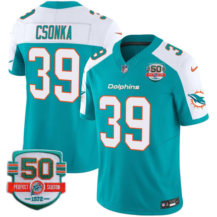 Men's Dolphins 50th 1972 Perfect Season Patch Vapor Jersey - All Stitched MIA_KDZ - KINDOZY