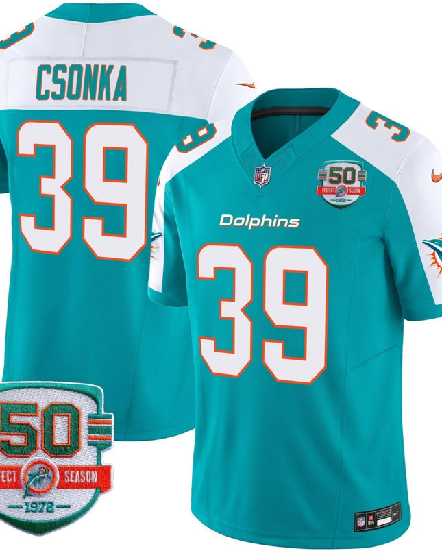 Men's Dolphins 50th 1972 Perfect Season Patch Vapor Jersey - All Stitched MIA_KDZ - KINDOZY
