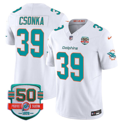 Men's Dolphins 50th 1972 Perfect Season Patch Vapor Jersey - All Stitched MIA_KDZ - KINDOZY
