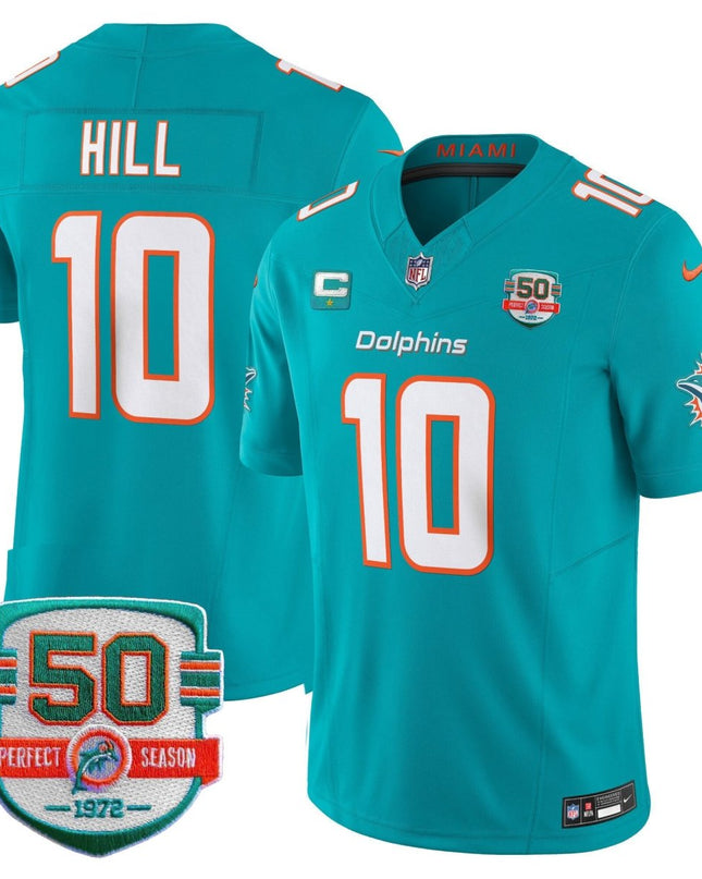 Men's Dolphins 50th 1972 Perfect Season Patch Vapor Jersey - All Stitched MIA_KDZ - KINDOZY