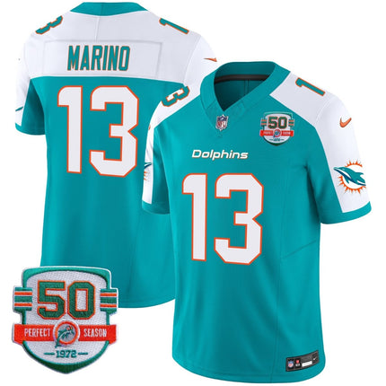 Men's Dolphins 50th 1972 Perfect Season Patch Vapor Jersey - All Stitched MIA_KDZ - KINDOZY