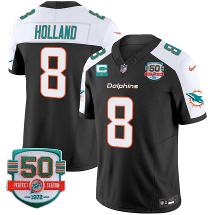 Men's Dolphins 50th 1972 Perfect Season Patch Vapor Jersey - All Stitched MIA_KDZ - KINDOZY