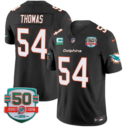 Men's Dolphins 50th 1972 Perfect Season Patch Vapor Jersey - All Stitched MIA_KDZ - KINDOZY
