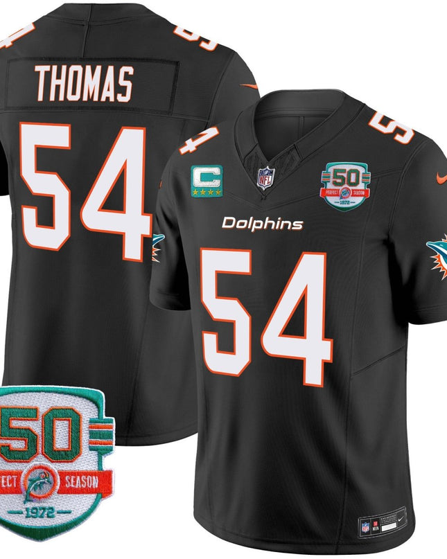 Men's Dolphins 50th 1972 Perfect Season Patch Vapor Jersey - All Stitched MIA_KDZ - KINDOZY