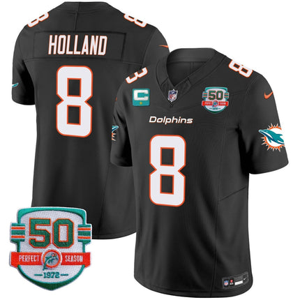 Men's Dolphins 50th 1972 Perfect Season Patch Vapor Jersey - All Stitched MIA_KDZ - KINDOZY