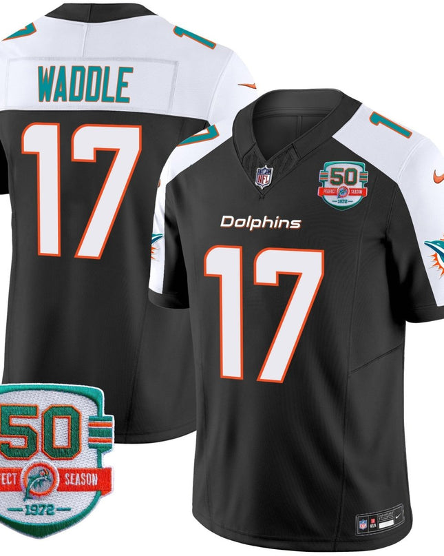 Men's Dolphins 50th 1972 Perfect Season Patch Vapor Jersey - All Stitched MIA_KDZ - KINDOZY