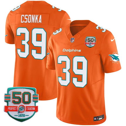 Men's Dolphins 50th 1972 Perfect Season Patch Vapor Jersey - All Stitched MIA_KDZ - KINDOZY