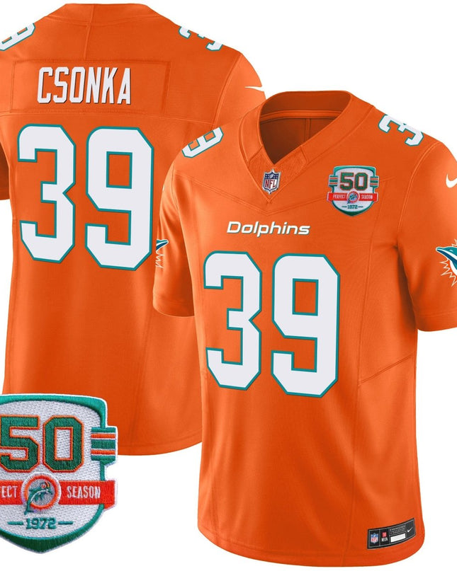 Men's Dolphins 50th 1972 Perfect Season Patch Vapor Jersey - All Stitched MIA_KDZ - KINDOZY