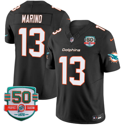 Men's Dolphins 50th 1972 Perfect Season Patch Vapor Jersey - All Stitched MIA_KDZ - KINDOZY