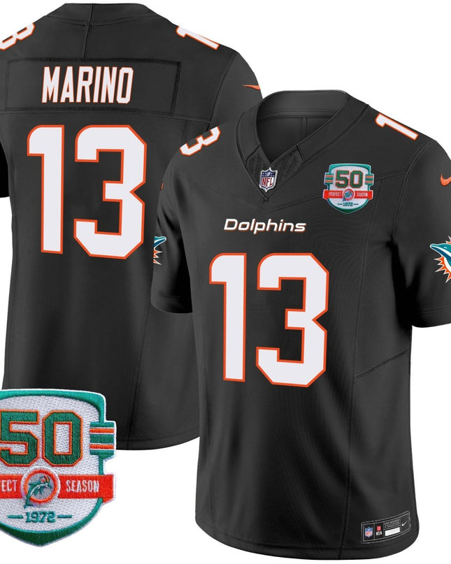 Men's Dolphins 50th 1972 Perfect Season Patch Vapor Jersey - All Stitched MIA_KDZ - KINDOZY