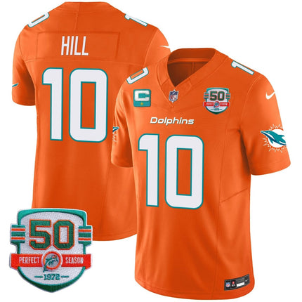 Men's Dolphins 50th 1972 Perfect Season Patch Vapor Jersey - All Stitched MIA_KDZ - KINDOZY