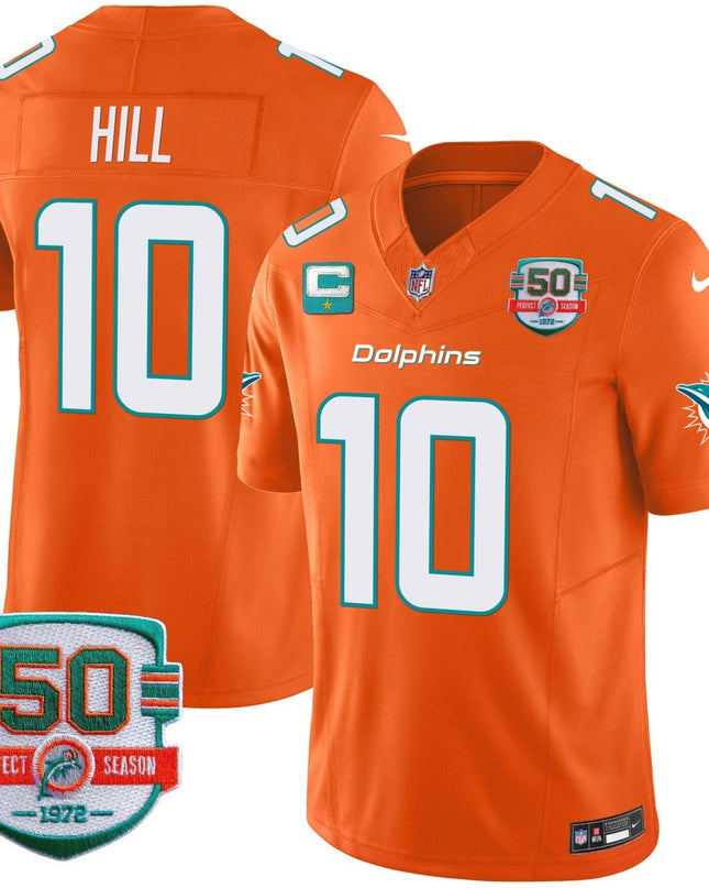 Men's Dolphins 50th 1972 Perfect Season Patch Vapor Jersey - All Stitched MIA_KDZ - KINDOZY