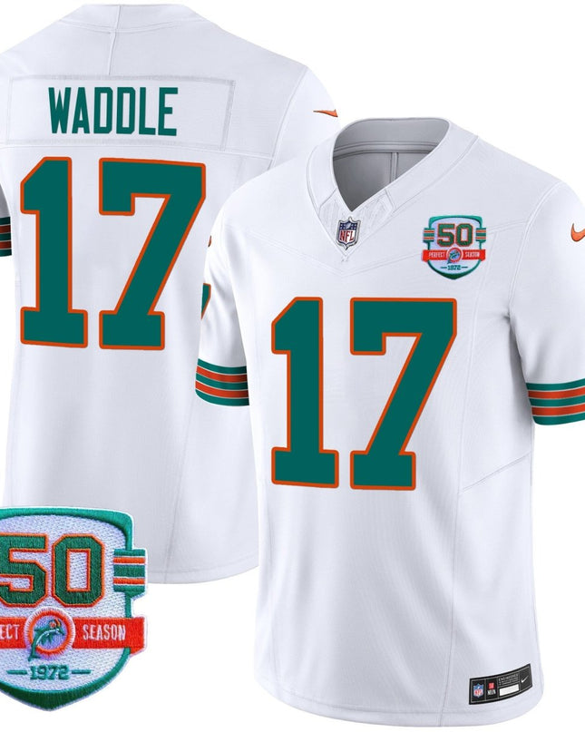 Men's Dolphins Throwback Vapor Jersey - All Stitched MIA_KDZ - KINDOZY