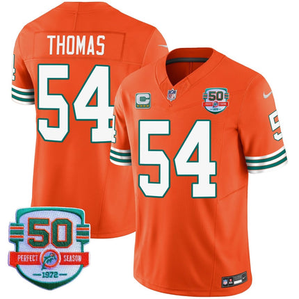 Men's Dolphins Throwback Vapor Jersey - All Stitched MIA_KDZ - KINDOZY