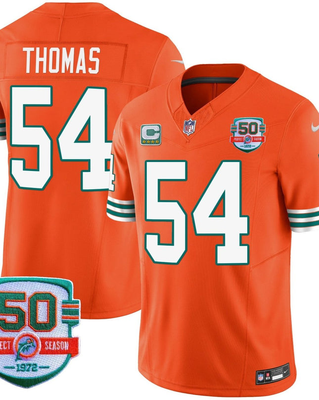 Men's Dolphins Throwback Vapor Jersey - All Stitched MIA_KDZ - KINDOZY