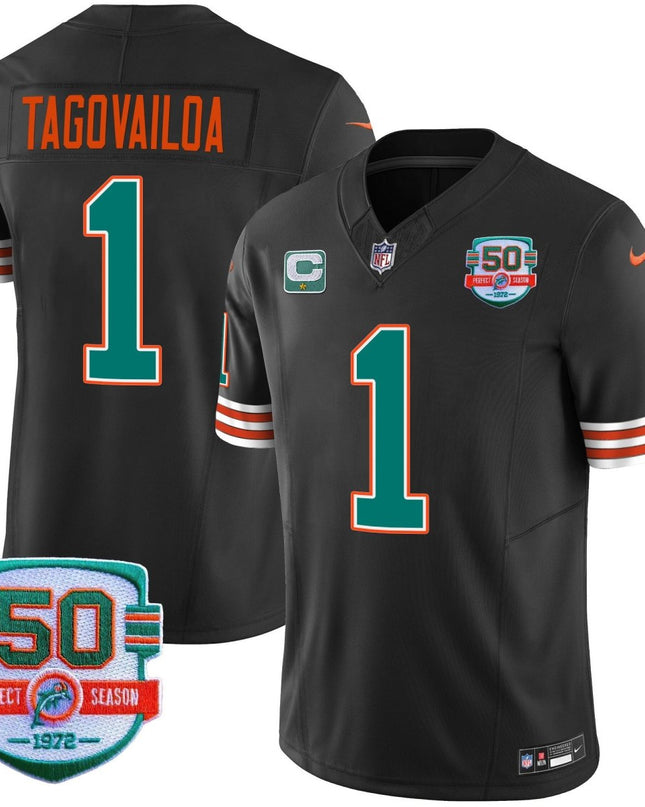 Men's Dolphins Throwback Vapor Jersey - All Stitched MIA_KDZ - KINDOZY