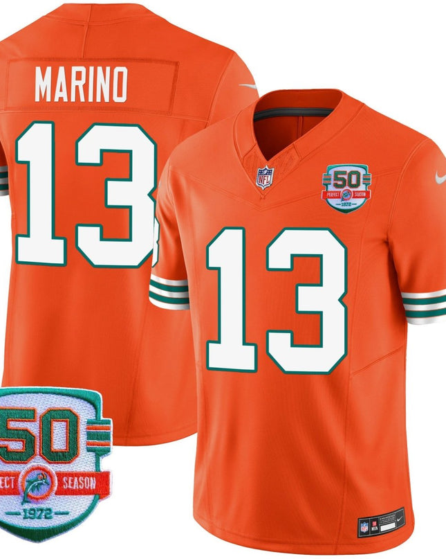 Men's Dolphins Throwback Vapor Jersey - All Stitched MIA_KDZ - KINDOZY