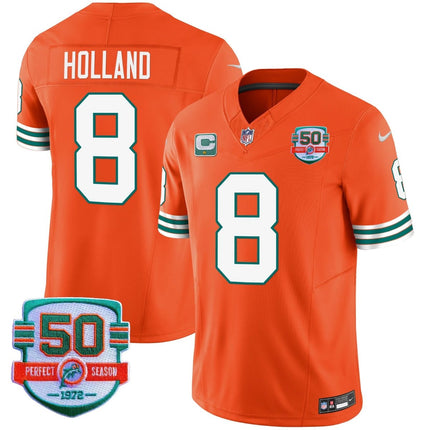 Men's Dolphins Throwback Vapor Jersey - All Stitched MIA_KDZ - KINDOZY