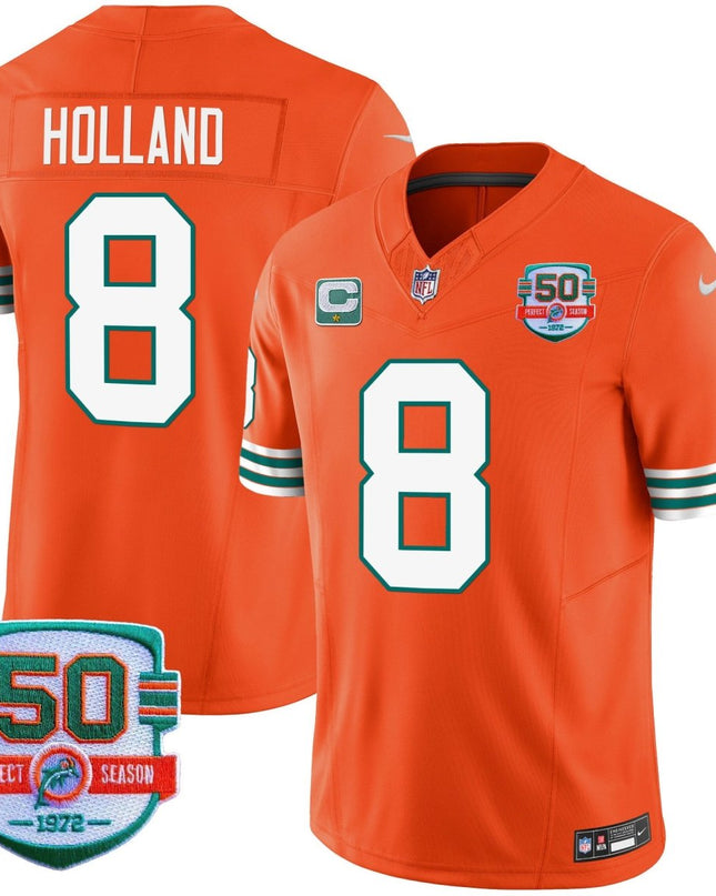 Men's Dolphins Throwback Vapor Jersey - All Stitched MIA_KDZ - KINDOZY