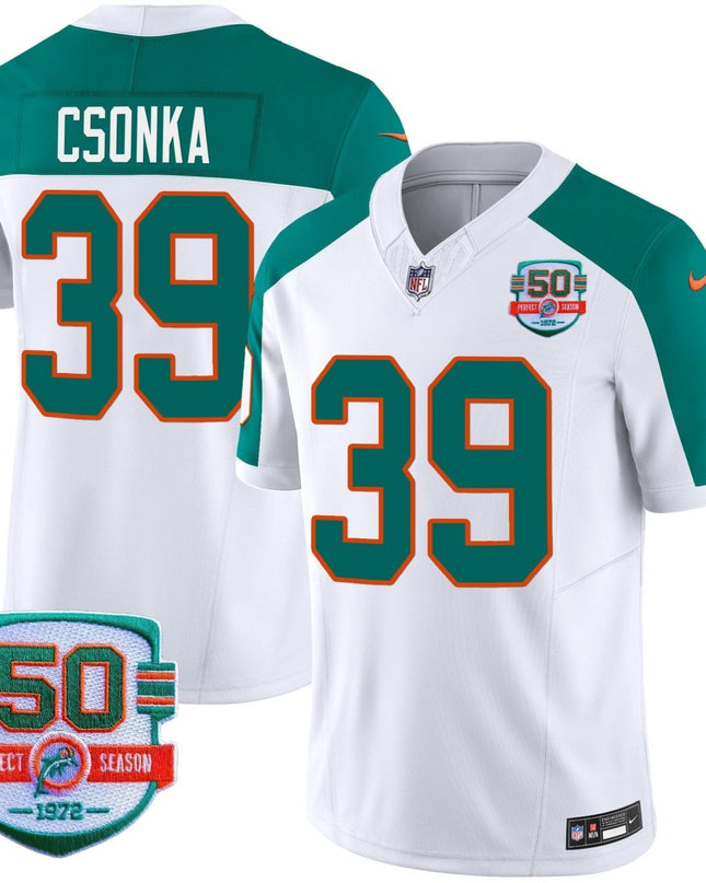 Men's Dolphins Throwback Vapor Jersey - All Stitched MIA_KDZ - KINDOZY