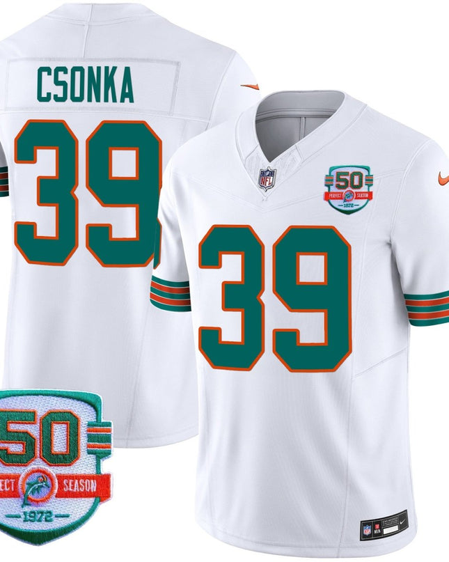 Men's Dolphins Throwback Vapor Jersey - All Stitched MIA_KDZ - KINDOZY