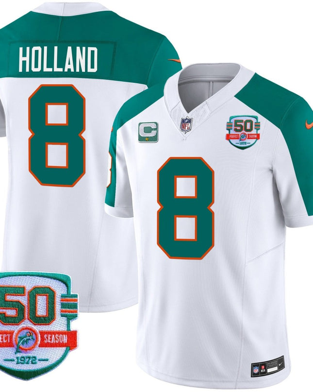 Men's Dolphins Throwback Vapor Jersey - All Stitched MIA_KDZ - KINDOZY