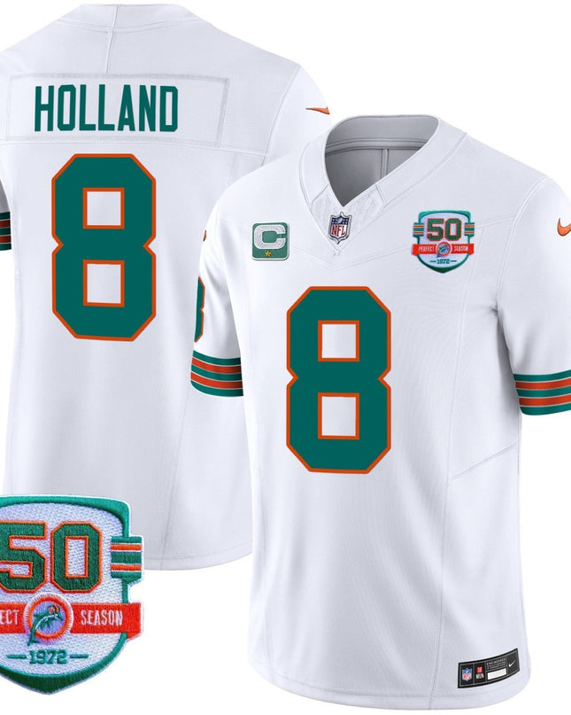 Men's Dolphins Throwback Vapor Jersey - All Stitched MIA_KDZ - KINDOZY