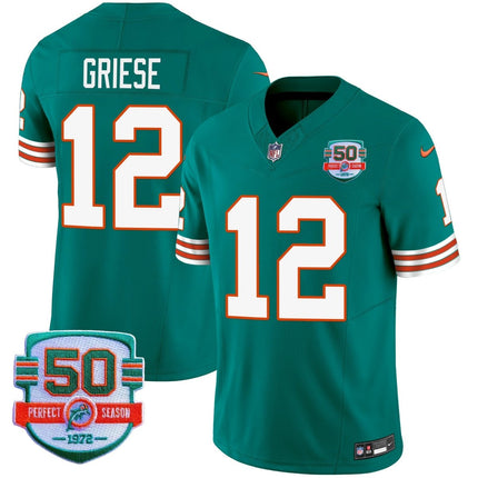 Men's Dolphins Throwback Vapor Jersey - All Stitched MIA_KDZ - KINDOZY