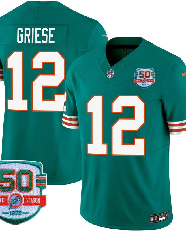 Men's Dolphins Throwback Vapor Jersey - All Stitched MIA_KDZ - KINDOZY