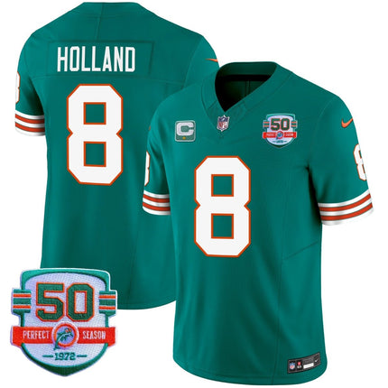 Men's Dolphins Throwback Vapor Jersey - All Stitched MIA_KDZ - KINDOZY