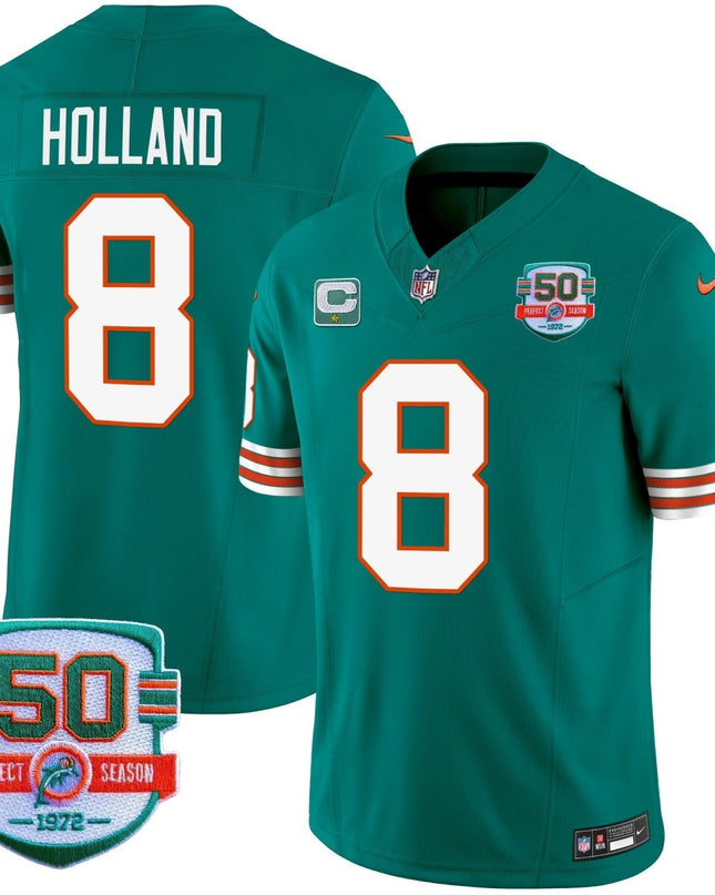 Men's Dolphins Throwback Vapor Jersey - All Stitched MIA_KDZ - KINDOZY