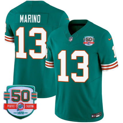 Men's Dolphins Throwback Vapor Jersey - All Stitched MIA_KDZ - KINDOZY