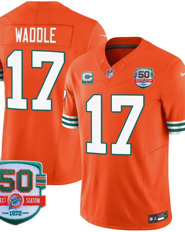 Men's Dolphins Throwback Vapor Jersey - All Stitched MIA_KDZ - KINDOZY