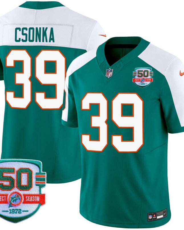 Men's Dolphins Throwback Vapor Jersey - All Stitched MIA_KDZ - KINDOZY