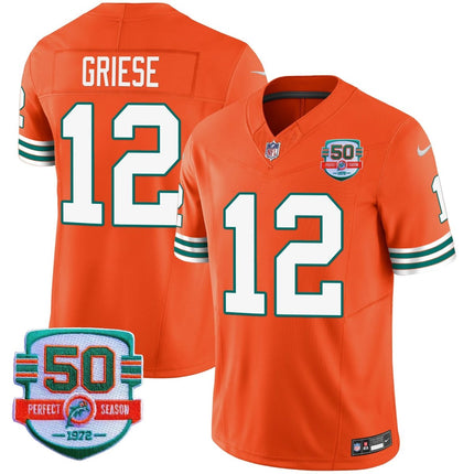 Men's Dolphins Throwback Vapor Jersey - All Stitched MIA_KDZ - KINDOZY