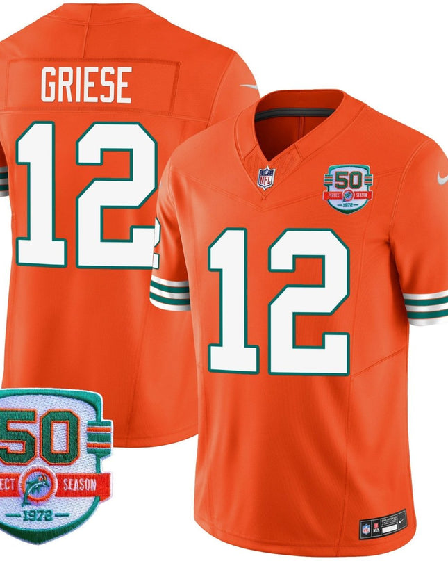 Men's Dolphins Throwback Vapor Jersey - All Stitched MIA_KDZ - KINDOZY