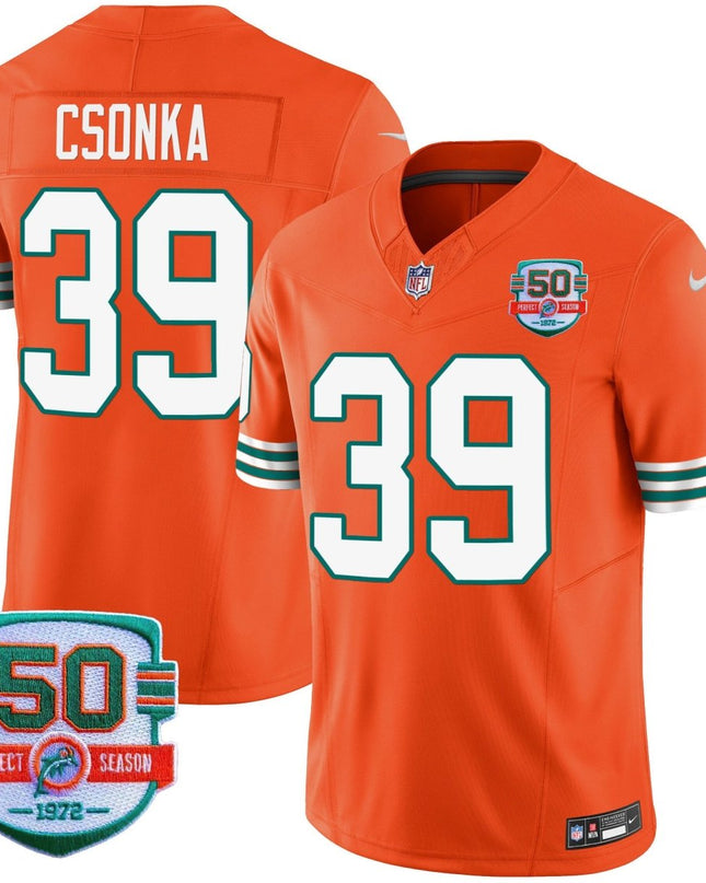Men's Dolphins Throwback Vapor Jersey - All Stitched MIA_KDZ - KINDOZY