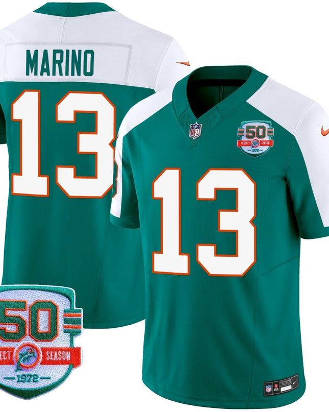 Men's Dolphins Throwback Vapor Jersey - All Stitched MIA_KDZ - KINDOZY