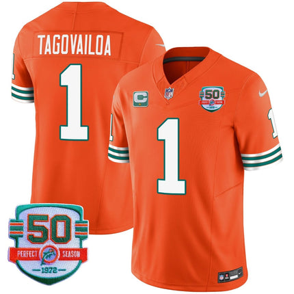 Men's Dolphins Throwback Vapor Jersey - All Stitched MIA_KDZ - KINDOZY