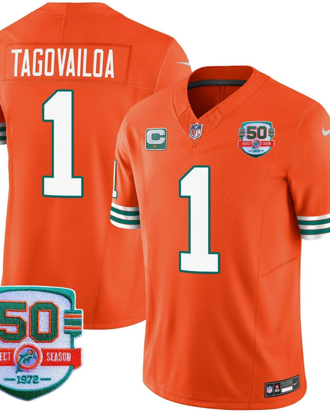 Men's Dolphins Throwback Vapor Jersey - All Stitched MIA_KDZ - KINDOZY