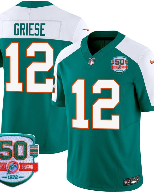 Men's Dolphins Throwback Vapor Jersey - All Stitched MIA_KDZ - KINDOZY