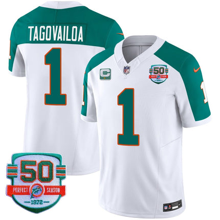 Men's Dolphins Throwback Vapor Jersey - All Stitched MIA_KDZ - KINDOZY