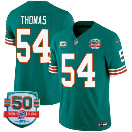 Men's Dolphins Throwback Vapor Jersey - All Stitched MIA_KDZ - KINDOZY