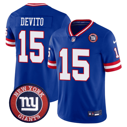 Men's Giants Logo Patch Limited Jersey - All Stitched NYG_KDZ - KINDOZY