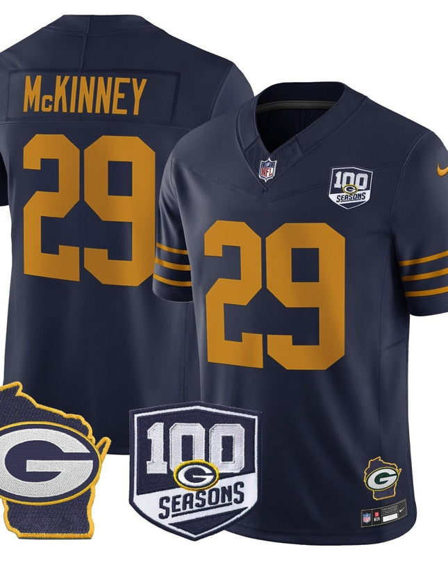 Men's Green Bay Packers 100th Season & Home Patch Vapor Limited Jersey - All Stitched GBP_KDZ - KINDOZY
