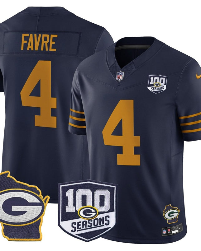Men's Green Bay Packers 100th Season & Home Patch Vapor Limited Jersey - All Stitched GBP_KDZ - KINDOZY